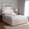 Baxton Studio Aurelie Modern Light Beige Upholstered King Size Storage Bed 145-8127 - alternate 4